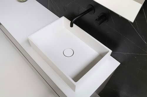 單人寬臺盆白色圓角